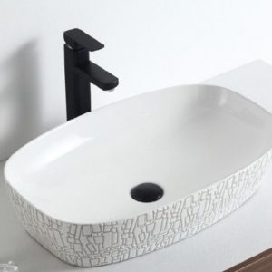White Pattern Engraved Sink