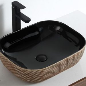 Black and Beige ( Patterned ) Sink