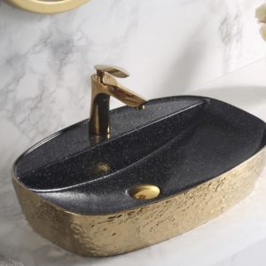 Gold and Black Stone Sink