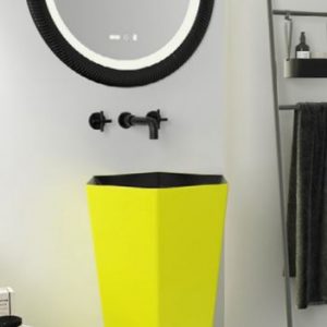 Hexagonal Black and Yellow Long Sink