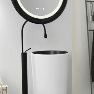 Circular Black and White Long Sink