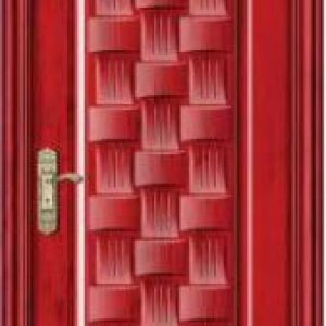 Reddish Brown Wooden Door ( Checkboard Patterned )