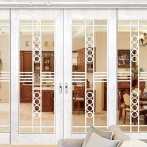 White Glass Slide Doors
