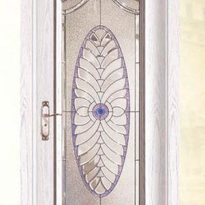 Uniquely Patterned White and Glass Door