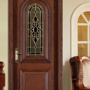 Wooden and Glass Patterned Door