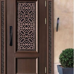 Patterned Brown Security Door