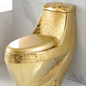 Gold Patterned Bathroom Set