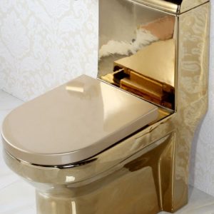 Simple Fully Gold Bathroom Set