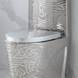 Silver Patterned Bathroom Set
