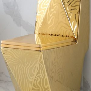 Unique Gold Patterned Bathroom Set