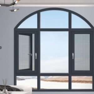 Dark Grey Arch Casement Window